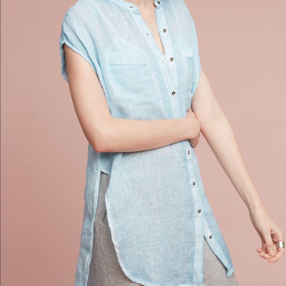 Baby blue linen tunic. Never worn.